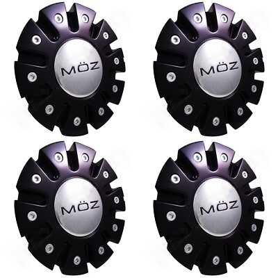 Moz Wheels Black / Chrome Wheel Center Cap # 7770-15 / 7770-15B2 (4 CAPS) NEW