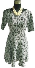 Danny & Nicole Knit Dress Sz 8 Black White Fit & Flare Women's Casual Skater M