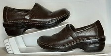 BOC Born Concept Peggy Clogs Brown Leather Women's Size 8 M/W Shoes Slip-On 