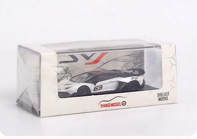 RM 1/64 Scale Lamborghini Aventador SVJ #63 White Diecast Car
