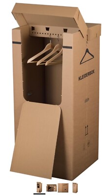 Kleiderbox Mit Metallstange – Stabil Bis 40 Kg, Innenmaß 600x510x1000 Mm, Für Umzug Und Lagerung
