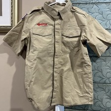 Scouts BSA style Boy Scout UNIFORM SHIRT New Style Youth Large Short Sleeve 2