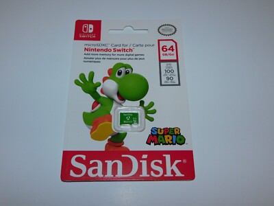 *NEW*Nintendo Switch SanDisk 64 GB Micro SD XC Memory Card/ Lite Green Yoshi Ed.