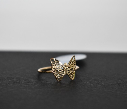 ️14K GELBGOLD FILIGRANER SCHMETTERLINGSRING Größe 6 ITALIEN - Bild 4 von 14