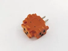 3-Way Splitter Adapter ORANGE Three Prong Ground Tri-Tap Triple Wall Outlet