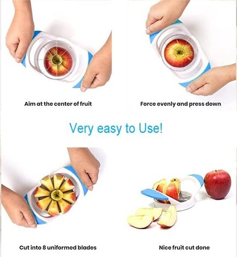 Fast Kitchen Apple Corer & Slicer Fruit Cutter Stainless Steel 8 Blade Free Ship - Picture 5 of 6