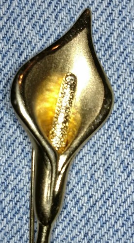 Vintage Napier Goldtone Orchid Flower Pin 3" - Picture 2 of 4