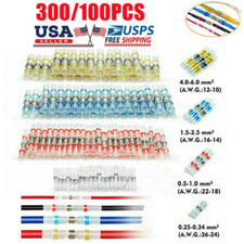 300Pcs Solder Seal Sleeve Heat Shrink Waterproof Wire Connectors Butt Terminals