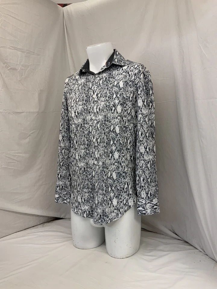 Camisa de vestir Tallia 14.5 32/33 negra blanca polielástica YGI Y1-140 Foto 4 de 4