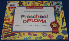 Preschool Diploma 108 - 8.5" x 11" diplomas 