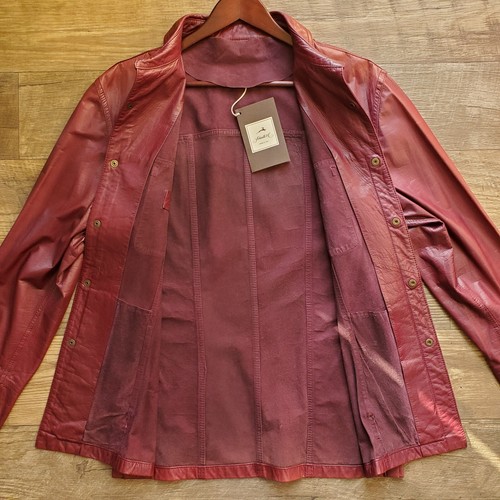Schiatti Burgundy Wine Red Leather Shirt Jacket | Made in Italy | IT 50 - Picture 14 of 22