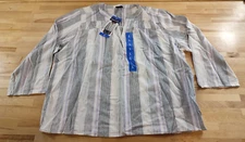 Splendid Ladies' V-Neck Loose Fit Preshrunk Blouse White Stripe Size Large