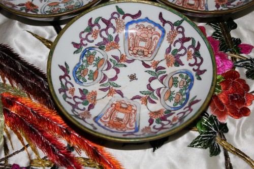Imari Schale Schmuckschale rot mehrfarbig handbemalt Japan Porzellanschale 5" - Bild 5 von 12