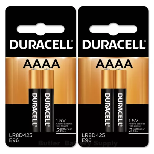 4 Duracell AAAA Alkaline Batteries ( MX2500, E96, MN2500, LR8D425, 25A )