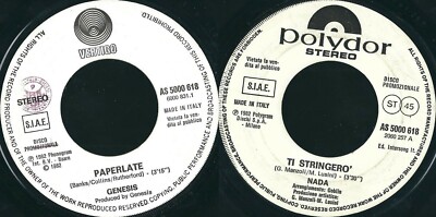 45 RPM Record Genesis / Nada - Paperlate // I Will Hold You Tight