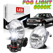 Spec Clear Lens Fog Light Kit W White Smd Led Bulbs For 07-13 Gmc Sierra