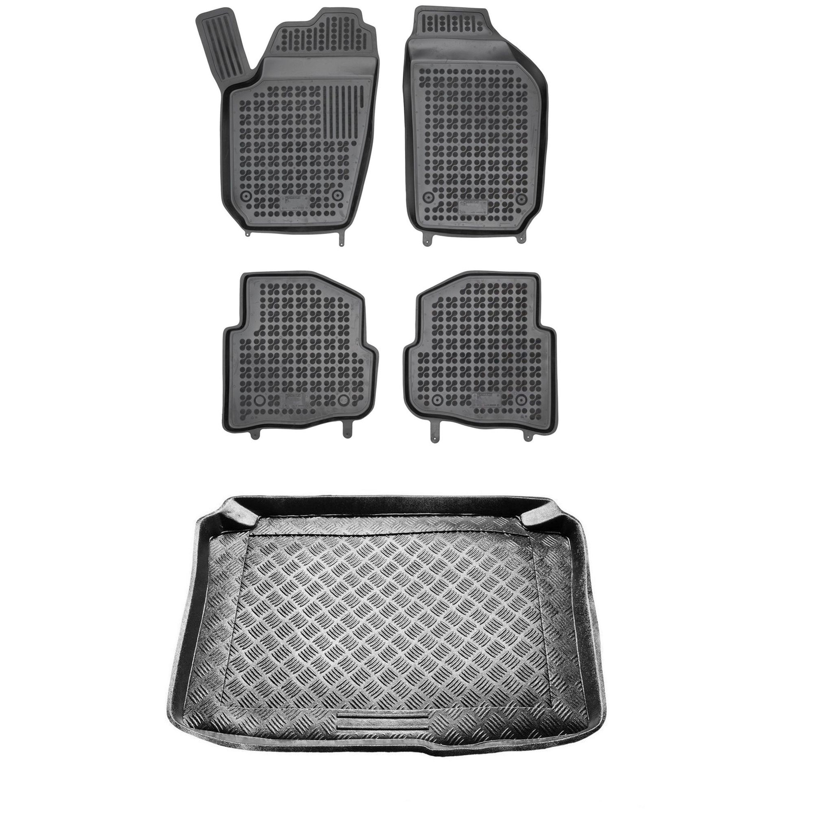 Tapis de coffre PE et tapis de sol pour les sorties en Skoda Fabia I