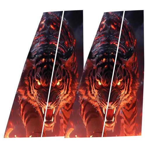 2x Car Center Pillar Sticker Car Door Pillar Decals Black Wolf Engulfed Sticker - Picture 16 of 21