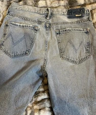 MOTHER Superior Jeans 27 Light The Trekker Ankle Straight Raw Edge High Waisted