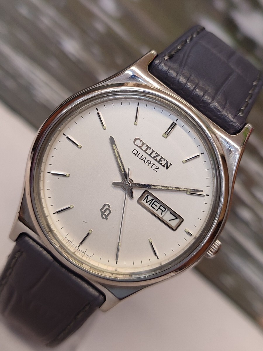CITIZEN QUARTZ SILVER DIAL 6101-915062 JAPAN MEN'S FULL WORKING