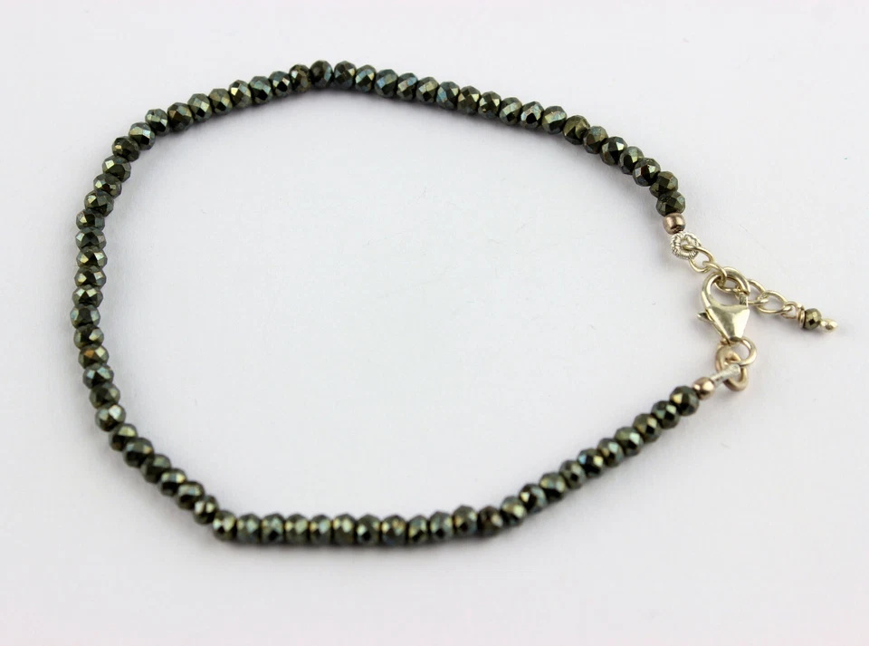 Pulsera De Pirita Con Cuentas Faceteadas Y Cadena De Extensión - Imagen 2 de 3