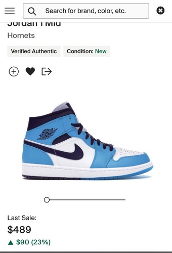 Size 8.5 - Jordan 1 Mid Hornets 2018 - Picture 9 of 9