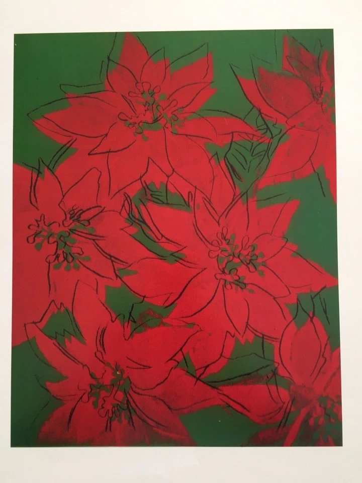 ANDY WARHOL, 'FLOR DE POINSETTIA, 1982, IMPRESIÓN AUTÉNTICA DE 1992 TE NUEVO CALENDARIO Foto 2 de 4