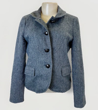 J. Crew Tweed Blazer Jacket Gray Women's 4