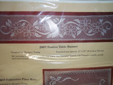 Creative Circle Lace Net Darning Kit Festive Table Runner 2807 Margery Young