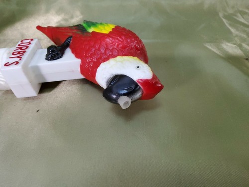 VINTAGE CORBY'S WHISKEY ADVERTISING PARROT STATUE Drink Poorer Head Straw Holder - Picture 3 of 12