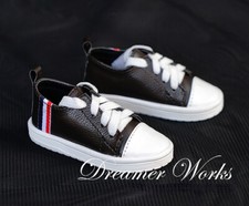 Dark Brown Casual Sports PU Leather Student Shoes for 1/4 1/3 BJD Doll DIKA