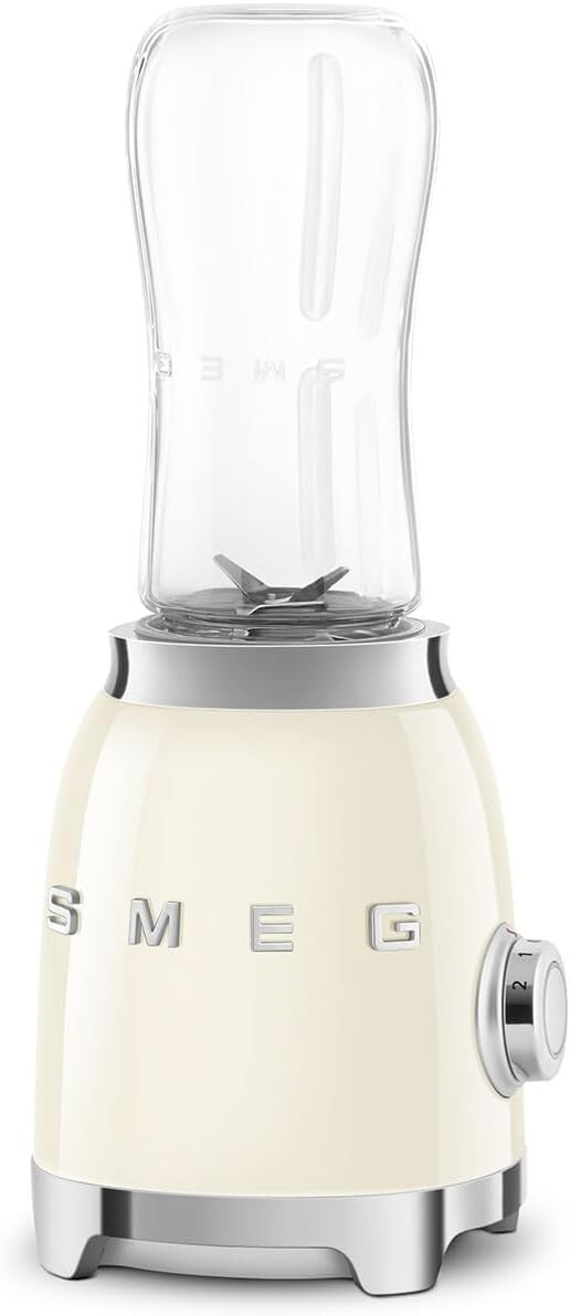 SMEG Retro 50s Blender with Backlit Knob, 600ML BPA-Free Cream Jar PBF01CRUS