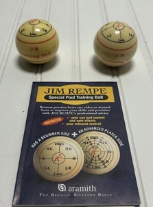 Vintage! (2) JIM REMPE JR Billiard Cue Pool TRAINING BALLs And Pamphlet *