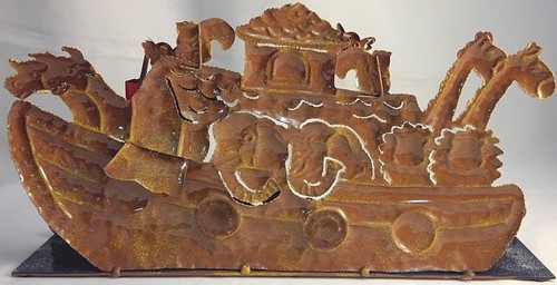 Triple T Trading painted metal Noah's Ark tea light holder fits 3 candles 3-D - Bild 7 von 10