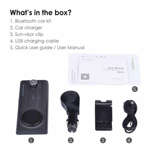 Hands Free Dual Link Wireless Bluetooth Sun Visor Car Kit Speakerphone Speaker - Picture 7 of 7