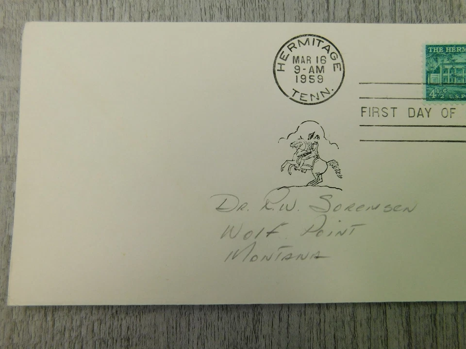 First Day Of Issue The Hermitage Tennessee 1959 Vintage Stamp Envelope Cover - Image 3 of 4