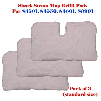DSM 3 Standard Steam Mop Replacement Pocket Pads For Shark S3501 S3601 S3901 S3550
