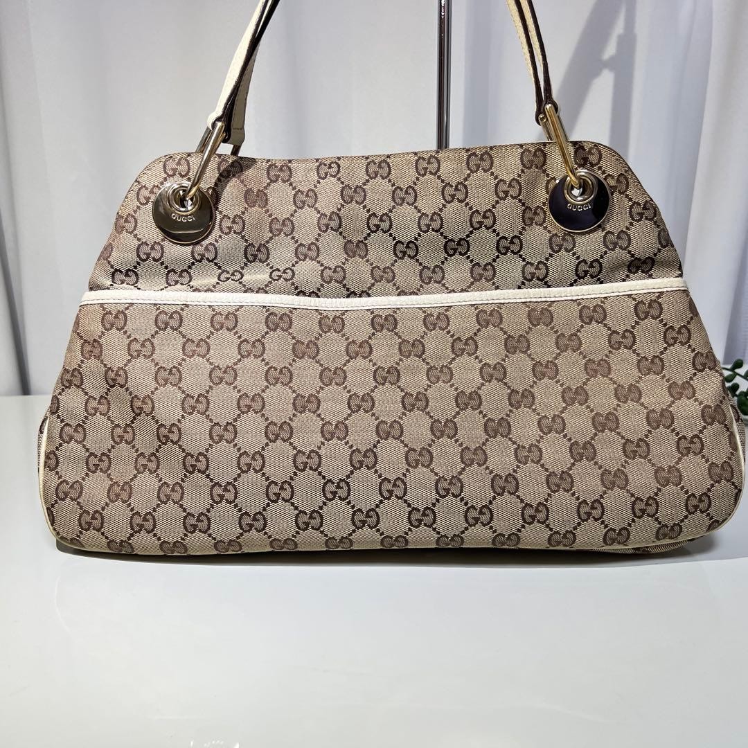 GUCCI GG Canvas Tote Bag Shoulder Bag Beige Authentic Vintage thumbnail 18