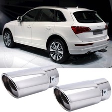 2* Car Exhaust Pipe Tip Rear Bevel Tail Muffler Stainless For Audi Q3 Q5 Q7 Q8