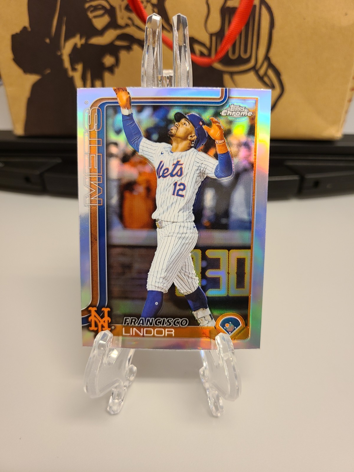 2025 Topps Chrome Francisco Lindor Image Variation Short Print SP #170 NY Mets