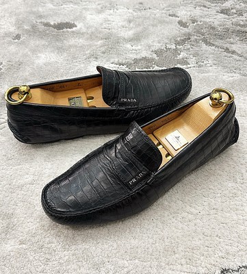 靴 MENS EMBOSSED LOAFERS / BLACK CROCODILE The Kenford Fineshoes/EMBOSSED LOAFERS BLACK CROCODILE COMBI