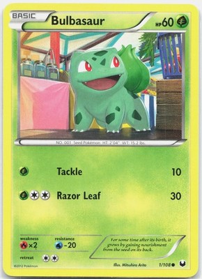 Bulbasaur Common Dark Explorers DEX Grass 1/108 2012 NM