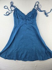 Zara Size Small Satin Effect Skinny Strap Mini Dress Aqua Blue Bloggers Favorite