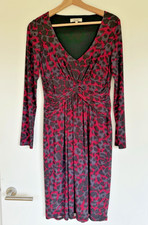 Somerset By Alice Temperley Sz 10 Dress Winter Red/Pink/Grey  Leopard print