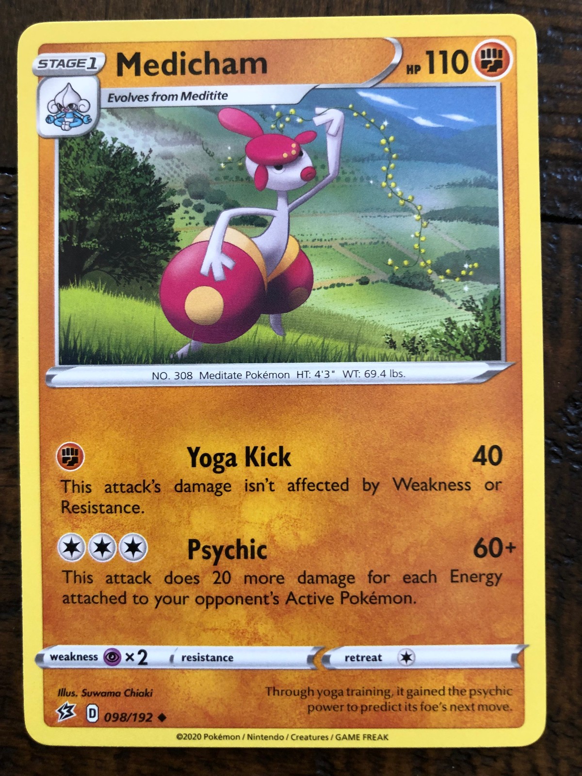 2020 Pokemon Card Rebel Clash Medicham 98/192