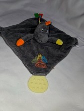 Stephan Baby Dino Dinosaur Rattle Knots Lovey Security Blanket Gray Teether