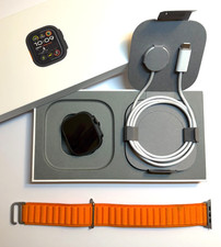 Apple Watch Ultra 2 49mm Black Titanium | 100% Battery | Orange Alpine Loop M