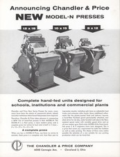 Chandler  Price  Model N Press  1 Page Vintage Brochure