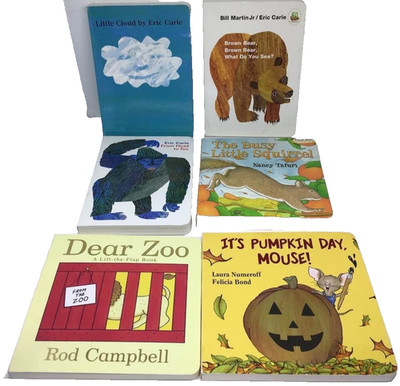 Toddler Board Books Lot Eric Carle Pumpkin Day Squirrel Zoo Head Toe Brown Bear