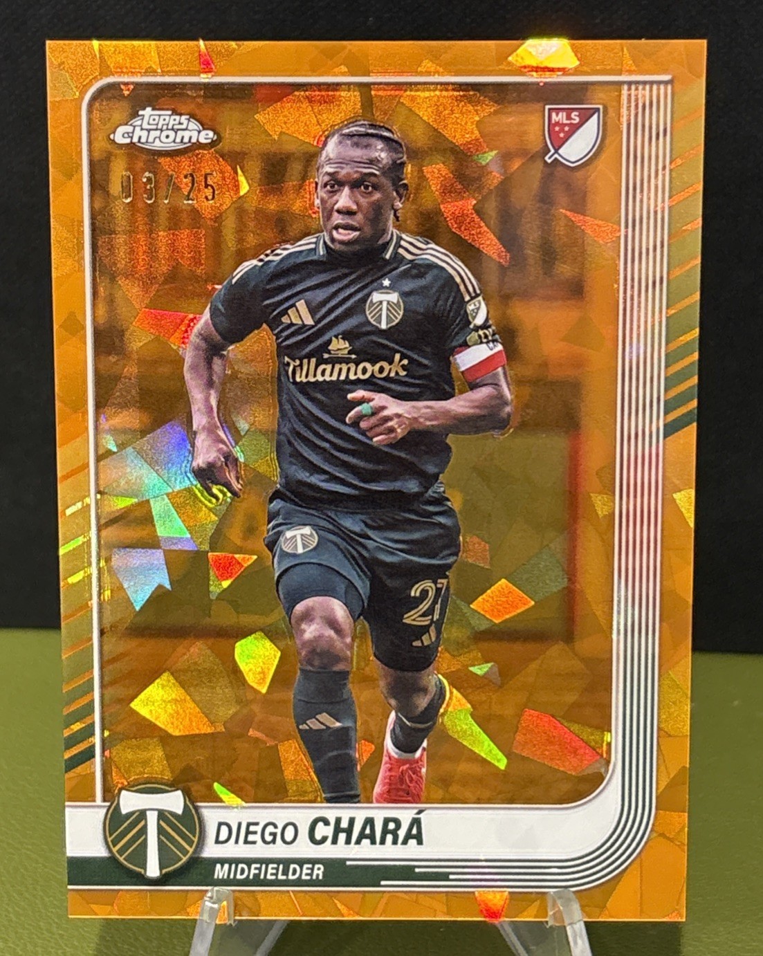 Diego Chara 2025 Topps Chrome MLS Portland Timbers #140 Orange Sapphire /25